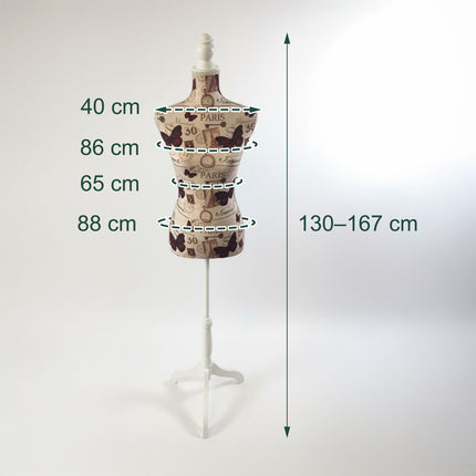 Schneiderpuppe 36/38 mit Ständer, höhenverstellbar