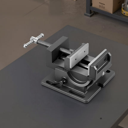 Drill Press Tilting Vise, 4.25 in Jaw, 0–90 Cast Iron