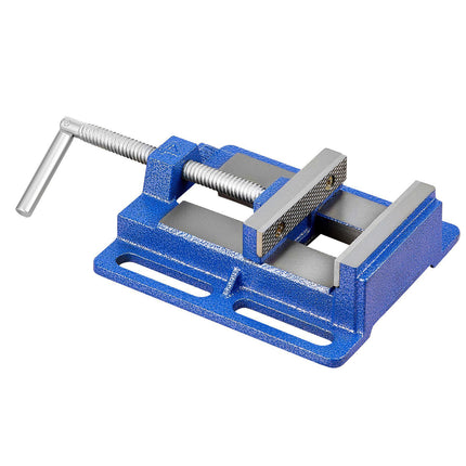 Drill Press Vise, 4 in Jaw, Cast Iron, Slotted Base
