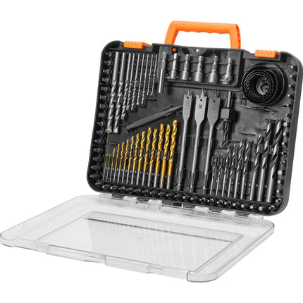 Drill and Driver Bit Set, 100 Pieces, HSS and CR-V Bits, Storage Case