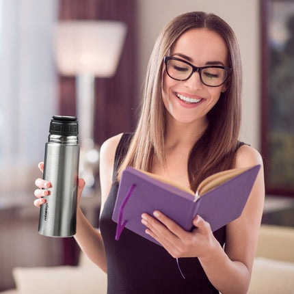 Drinking bottle in stainless steel 400 ml with cup