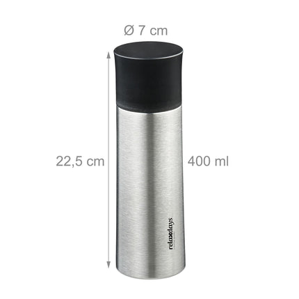 Drinking bottle in stainless steel 400 ml with cup