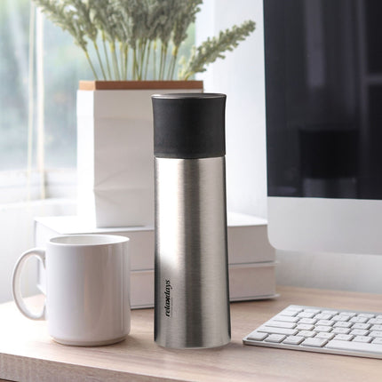 Drinking bottle in stainless steel 400 ml with cup