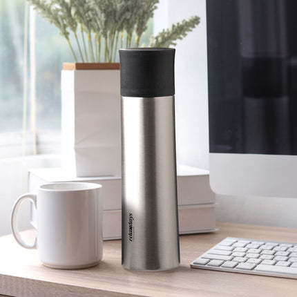 Drinking bottle in stainless steel 500 ml with cup