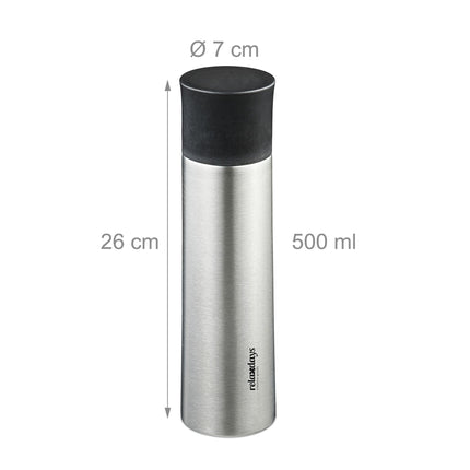 Drinking bottle in stainless steel 500 ml with cup