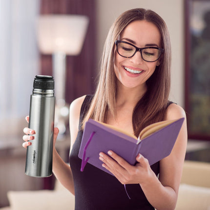 Drinking bottle in stainless steel 500 ml with cup
