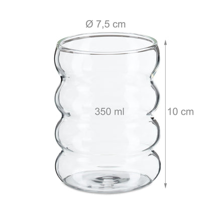 Lot de 4 verres à boire en forme de vague