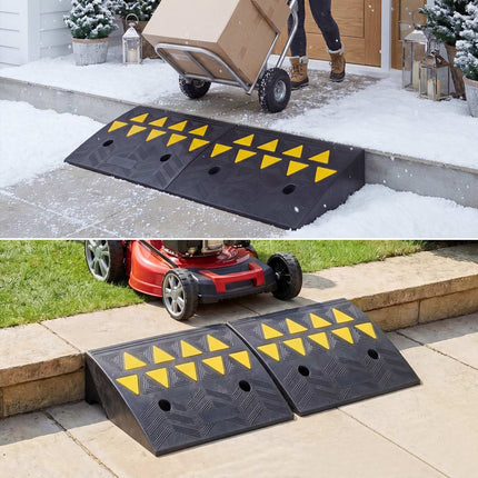 Auffahrrampen für Bordsteine, 2er-Set, 12,7–15,2 cm Steigung