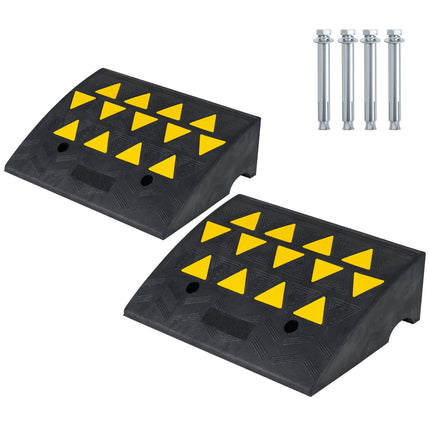 Auffahrtschwellenrampen, 2er-Set, 12,7–15,24 cm Höhenunterschied, Gummi