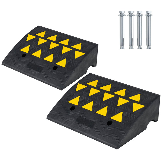 Auffahrtschwellenrampen, 2er-Set, 12,7–15,24 cm Höhenunterschied, Gummi