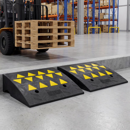 Auffahrtschwellenrampen, 2er-Set, 12,7–15,24 cm Höhenunterschied, Gummi