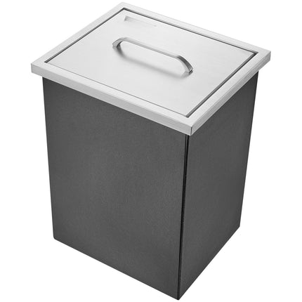 Drop-In Stainless Steel Ice Bin, 26.7 Qt, Lid, Drain
