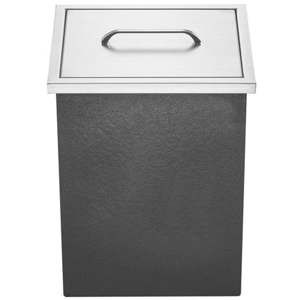 Drop-In Stainless Steel Ice Bin, 26.7 Qt, Lid, Drain