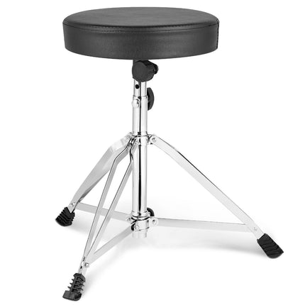 Drum Throne, Height Adjustable 19.3–23 In, Padded Swivel