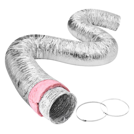 Dryer Vent Hose, 4 Inch x 25 Ft Insulated Duct with Clamps