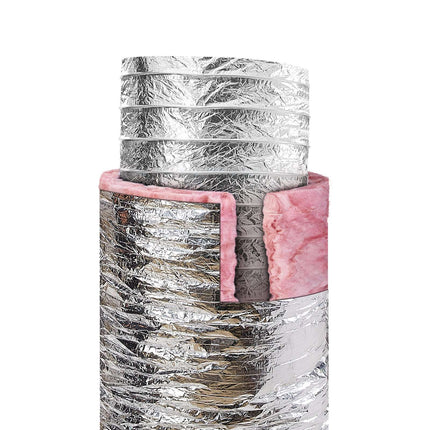Dryer Vent Hose 8-Inch x 25-Ft, R-6 Insulated, 2 Clamps