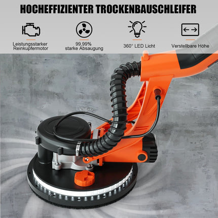 Drywall Sander 750W, Auto Vacuum, LED, Extendable Handle