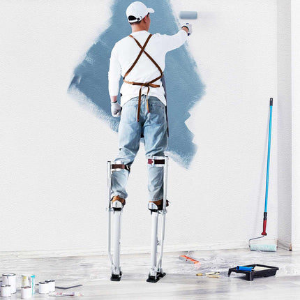 Drywall Stilts, Adjustable 24-40 In Aluminum With Knee Pads