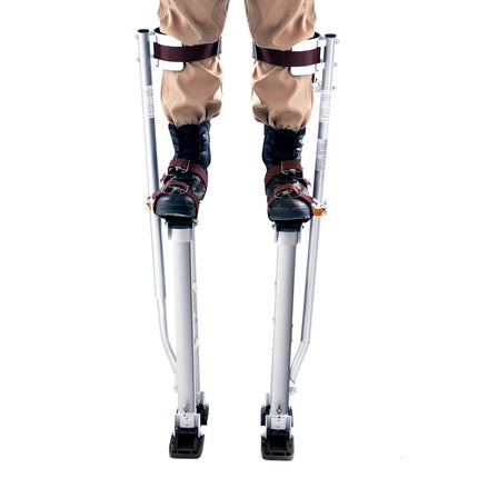 Drywall Stilts, Adjustable 24-40 In Aluminum With Knee Pads