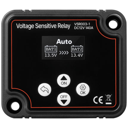 Dual Battery Isolator Kit, 12V 140A VSR, LCD Voltmeter