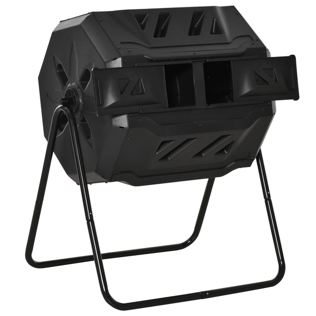 Dual Chamber Compost Bin, 160L, Steel & Plastic