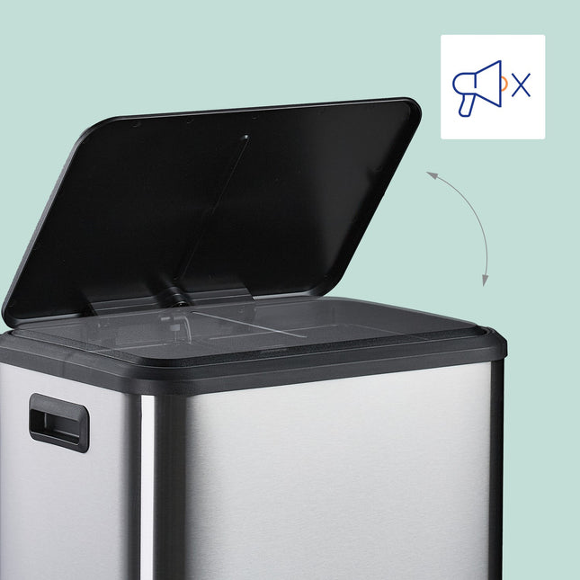 Dual Compartment Kitchen Bin, 15L Waste Separator