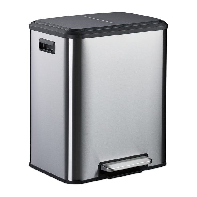 Dual Compartment Kitchen Bin, 15L Waste Separator