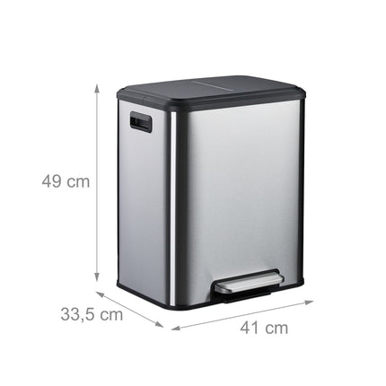 Duale Mülleimer für die Küche, 15L Mülltrenner