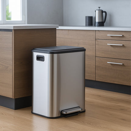 Duale Mülleimer für die Küche, 15L Mülltrenner
