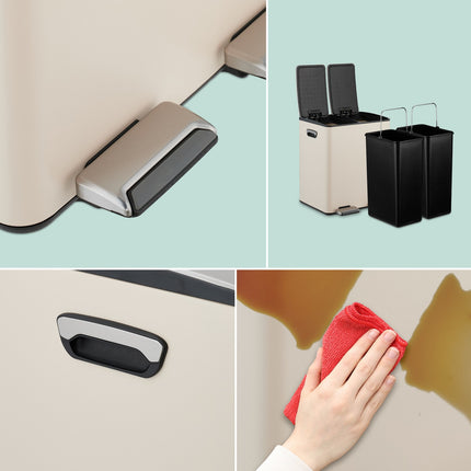 Dual Compartment Pedal Bin – 2x15L Capacity