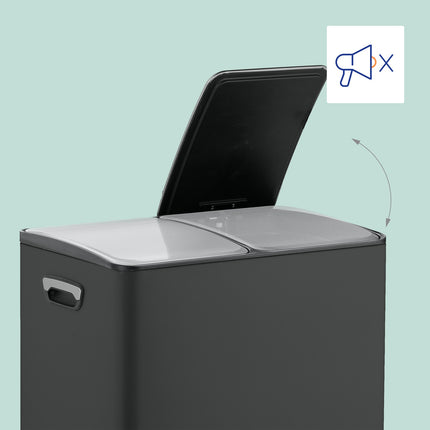 Treteimer mit zwei Fächern, 2x 30 l Fassungsvermögen