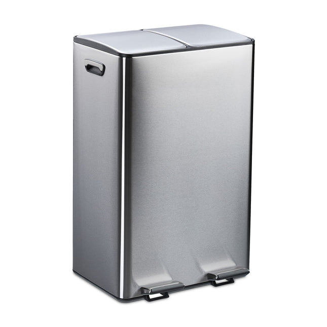 Tretmülleimer mit zwei Fächern, 2x30L Fassungsvermögen