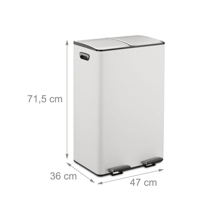 Dual Compartment Pedal Bin, 2x 30L Capacity