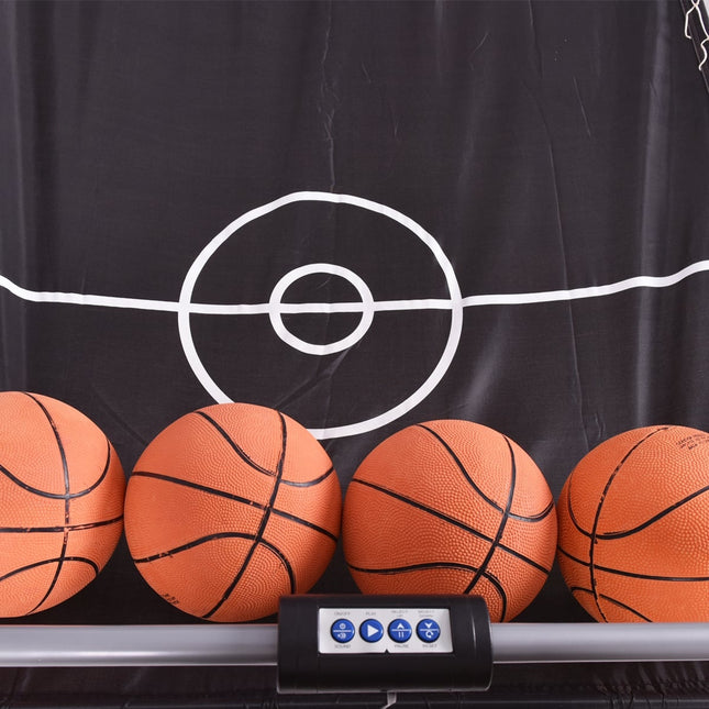 Arcade basketbalspel met dubbele ring en elektronische scoreweergave.