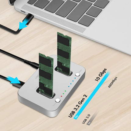 Dual M.2 NVMe SSD-Dockingstation USB 3.2 Gen 2