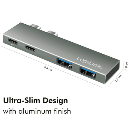 Dvojitý USB 3.2 Gen2x2 hub, 4 porty, PD 100W