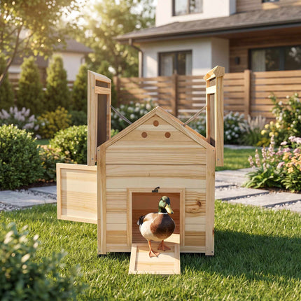 Duck House, Weatherproof, Two Entrances, 78 x 90 x 92 cm