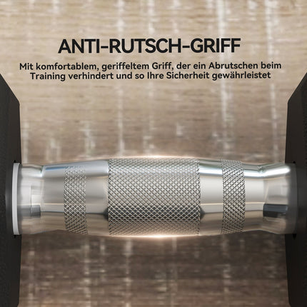 Dumbbell, 35 kg, Anti-Slip Grip, Black/Silver