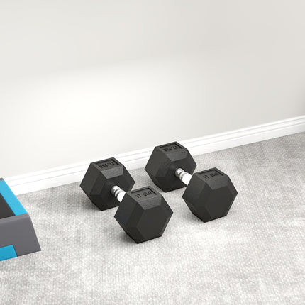 Dumbbell, 35 kg, Anti-Slip Grip, Black/Silver