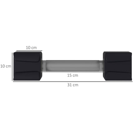 Dumbbell set 20 kg - Non-slip metal handles, black