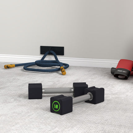 Dumbbell set 20 kg - Non-slip metal handles, black