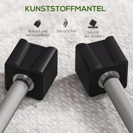 Dumbbell set 20 kg - Non-slip metal handles, black