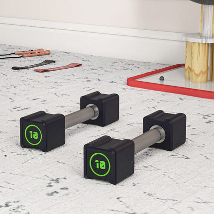 Dumbbell set 20 kg - Non-slip metal handles, black