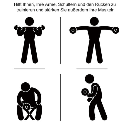 30 kg Hantel-Set aus Stahl, Krafttraining für Zuhause und Fitnessstudio