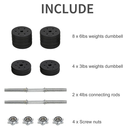 30 kg Hantel-Set aus Stahl, Krafttraining für Zuhause und Fitnessstudio