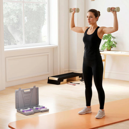 Dumbbell Set with Case – 4 Pairs: 0.5kg to 2kg
