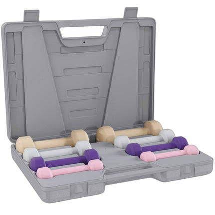 Dumbbell Set with Case – 4 Pairs: 0.5kg to 2kg