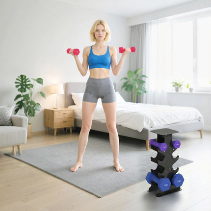 Dumbbell Set with Rack – 1kg, 3kg, 5kg Weights