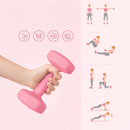Hantelset mit Ständer, 1–3 kg, rutschfeste PVC-Beschichtung