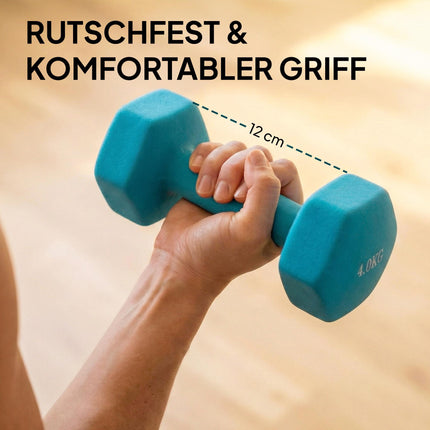 Hantel-Set mit Ständer, 8 Gewichte, rutschfester Griff